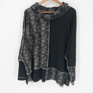 Ali Miles Black And White Cowl Neck Top, Sz 2X